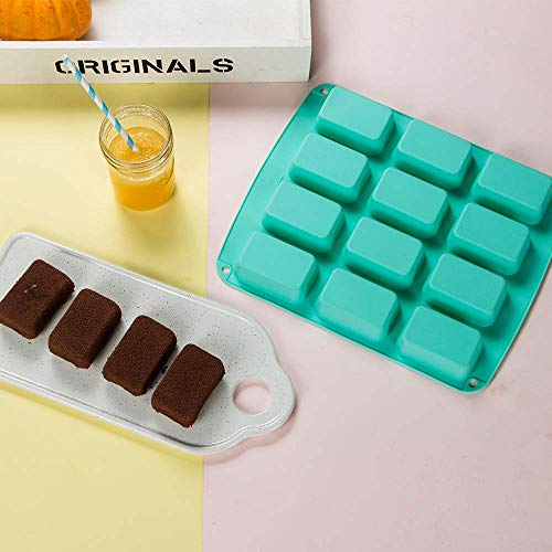 Webake 2 Pcs Round Cake Pan Silicone 9 Inch Cake Mold Layer Cake Baking Pan And 1 Pcs Brownie Pan Silicone Mini Loaf Pan, Rectangular Bar Mold For Soap, Candy, Bread Baking, Butter, Granola Snacks #TOP2