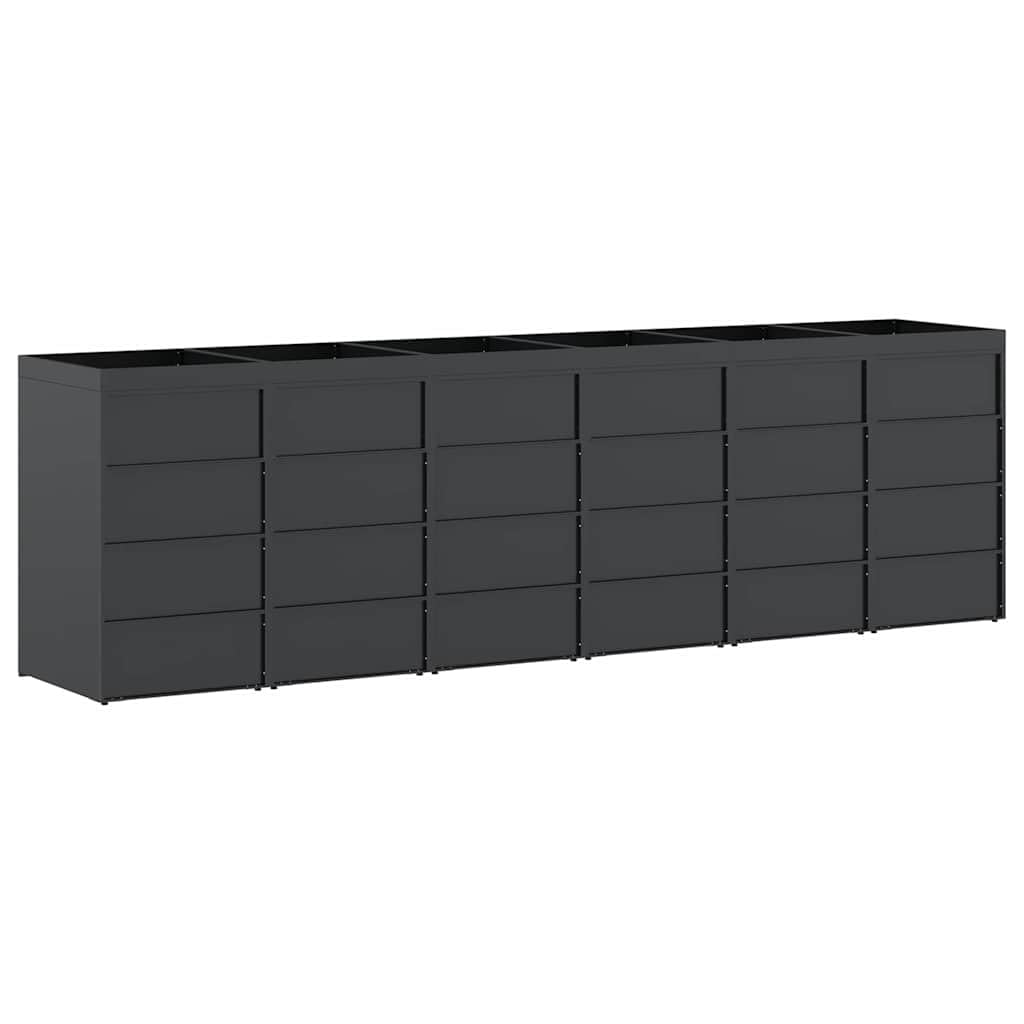 Genérico Almacenamiento de Cubos Wheelie para 6 Cubos Antracita,Casa y jardín,Productos del hogar,Accesorios para contenedores de residuos,Soportes para contenedores de residuos-3394747