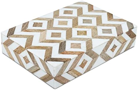 Handicrafts Home Chevron Jewelry Gift Boxes - Decorative Organizer and Storage Box for Women Girls Bedroom Office, Closet  Christmas Gifts