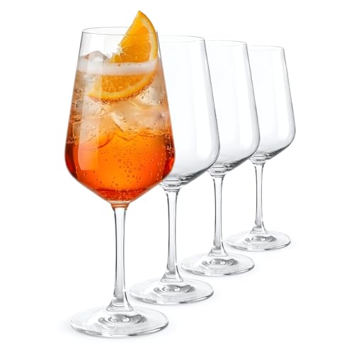 WUITOKI® Calici Spritz Aperol, set da 4, 45cl, in cristallo, resistente, Aperitivo, Cocktail