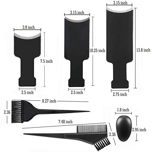 10Pcs Balayage Highlighting Board and Brush Kit, Hair Coloring Set, 3Pcs Flat Top Comb Board Paddle 2Pcs Hair Color Brushes, Ear Cover, Foldable Mixing Bowl and Salon Cape for DIY Hair Salon Dye