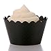 Dress My Cupcake Black Cupcake Liners 50 Pack Black Cupcake Wrappers Tuxedo Cupcake Holder Sleeves for Wedding Anniversary Birthday Halloween Cupcake Liners Decoration