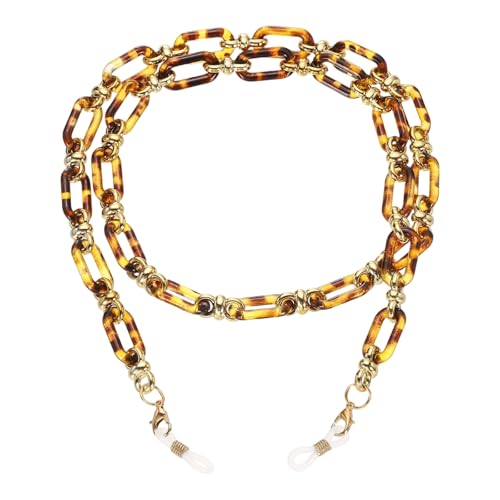 Image of sourcing map Acrylic Glasses Chain, Eyeglass Chain Eyewear Retainer Around Neck Sunglasses Lanyard Eye Glasses Holder Strap Chains for Women Girls, Tan