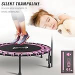 Newan 40" Silent Mini Trampoline with Adjustable Handle Bar Fitness Trampoline Bungee Rebounder Jumping Cardio Trainer Workout for Adults - Max Limit 330 lbs - Image 3