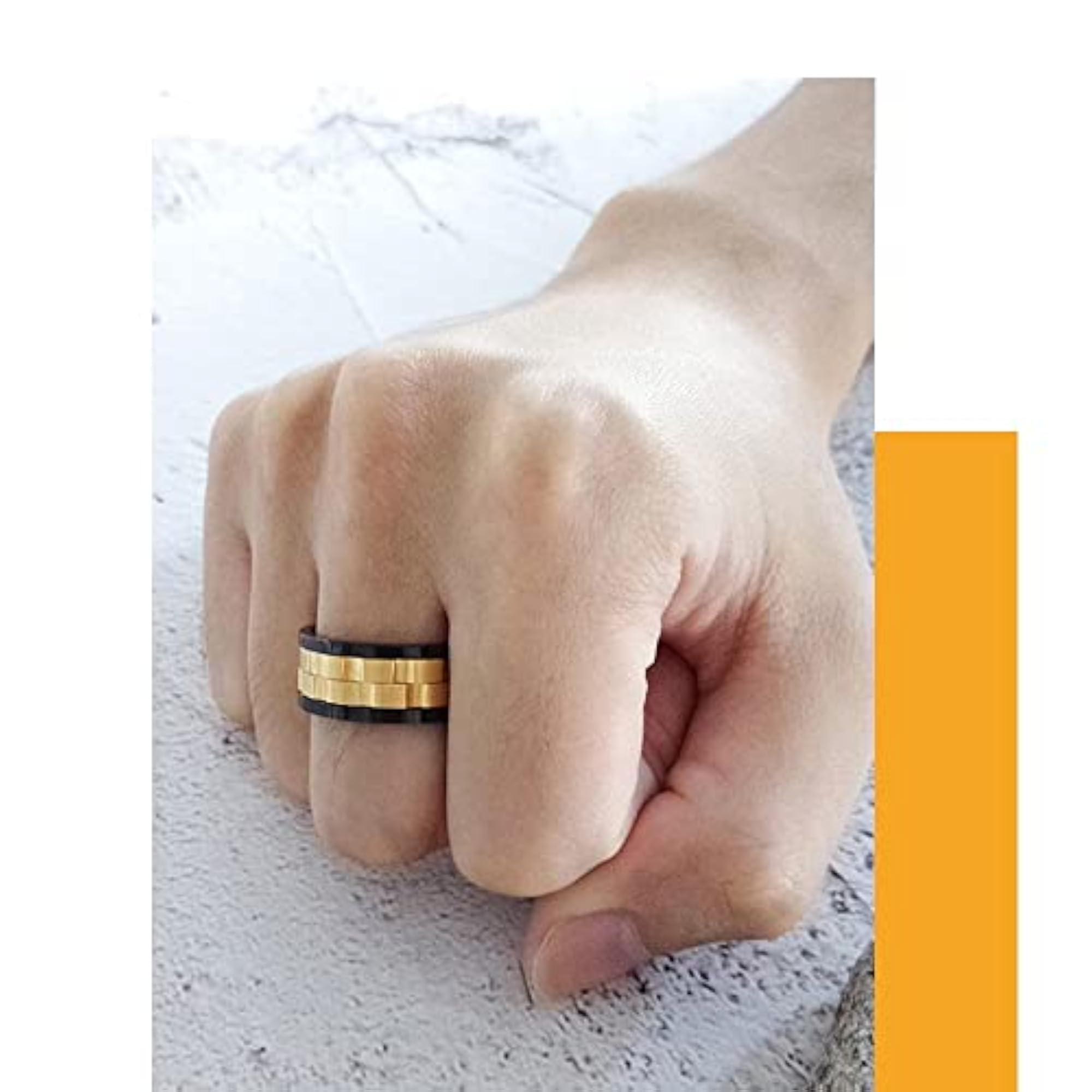 High Polished Stainless Steel Spinner Band Ring, Stylish Accessory