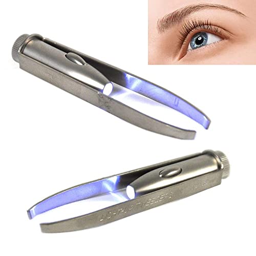 1st Choice 3 Stainless Steel Make Up LED Light Eyelash Eyebrow Hair Removal Lighted Tweezer