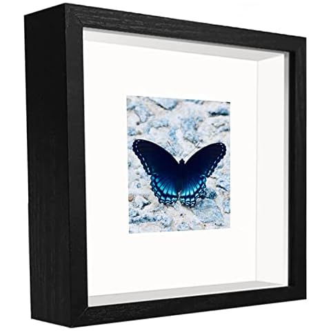 3D picture frame plexiglass pane wood decoration modern picture frame showcase deep object frame to fill flowers medals tickets shadow box as a gift for family friends (17.8×17.8) Cover