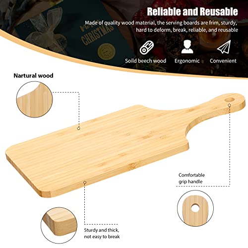 Zubebe 12 Pcs Bulk Wood Cutting Board with Handle Cutting Board for Laser Engraving, 11" x 5" Bamboo Serving Trays Charcuterie Trays for Customized Wedding Housewarming Mom Christmas Gift Party Favor by Zubebe - Image 3