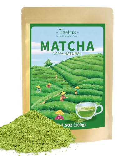 Image of TeeLux Matcha Green Tea Powder, Shade Grown Culinary Grade Matcha, 3.5oz