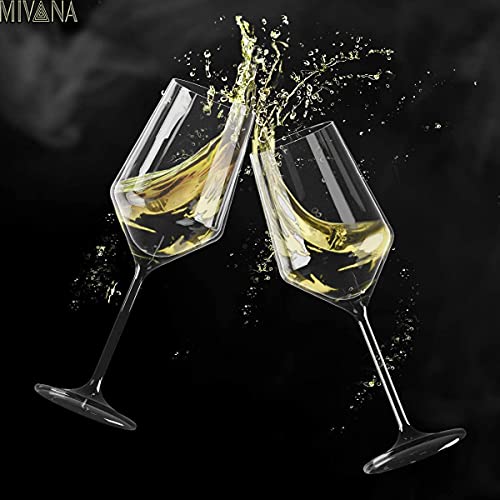 Image of Premium Wine Glasses 400ml, Set of 6 Long Wine, Burgundy Clear Glasses with Stem for Wedding Anniversary, Birthday, Gift (RKT-10, Set of 6)