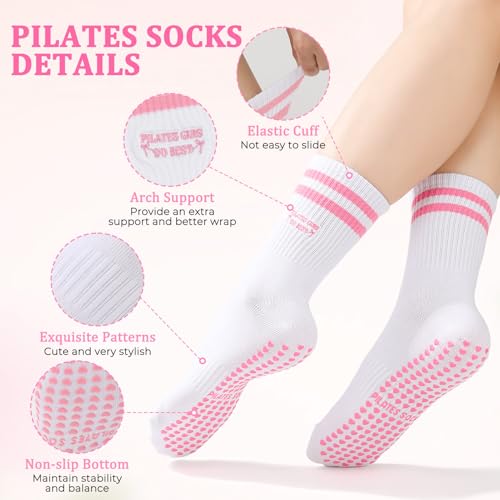 Image of Pilates Grip Yoga Socks for Women Cute Non Slip Socks