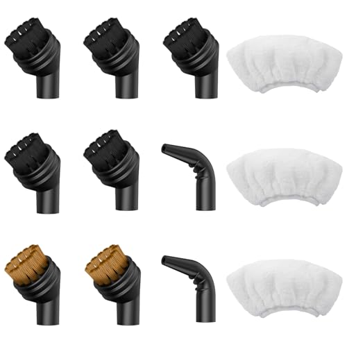 Gebogene Düse für AUIFFER Dampfreiniger Bügelbürste Lappen, Nylonbürste für AUIFFER dampfreiniger,Runde Bürste für AUIFFER dampfreiniger,Passend Alle für AUIFFER dampfreiniger