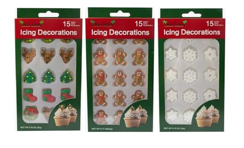 Christmas Edible Cake Decorations - Candy or Cupcake Topper -Gingerbread