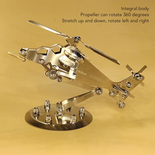 Modèle d’hélicoptère en métal inoxydable : le cadeau idéal avec hélice rotative - 3