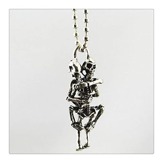 AdorabFruit Présent Pendentif 1 Unids Hombres Infinito Plata Negro Acero Inoxidable Cráneo Colgante Collar de Cadena