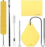 Flute Cleaning Kit, Flute Care Kit Including Swab, Rod, Brush, Screwdriver, Square Cotton Cloth & Integrated...