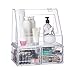 Produktbild Relaxdays 10025098_50 Kosmetik Organizer Acryl, 2-teilige Make-Up Aufbewahrung mit 3 Schubladen u. Deckel, Stapelbar, transparent, H x B x T: ca. 34 x 30,5 x 19,5 cm