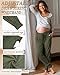 Sweetyweee 3 Pack Women's Lounge Maternity Pants, Casual Joggers Underbelly Pregnancy Sweatpants with Drawstring and Pockets(Army Green, Light Gray, Black,Small)