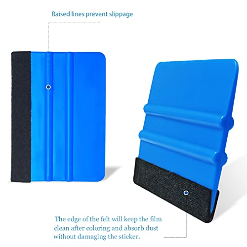 2 Pieces Wallpaper Smoothing Tool, Vehicle Vinyl Felt Squeegee Window Tint Film Tool for Peel and Stick Wallpaper (blue) - Image 5