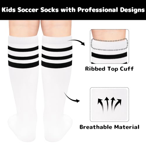 Image of Olreco 1 Pack Toddler Kids Youth Soccer Socks Girls Boys Baseball Socks Youth Knee High Softball Football Accessories Cotton