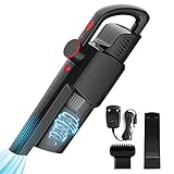 Handstaubsauger Autostaubsauger Akkustaubsauger Kabellos Wiederaufladbar: Tragbar Akkusauger Starke Saugwirkung Akku Handsauger Klein Mini Nass/Trocken Hand Staubsauger für Haus Auto Tierhaare Schwarz