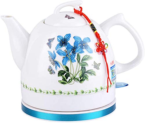 Hervidores, Hervidor Eléctrico de Cerámica Inalámbrico, Tetera Retro de 1 L, 1000 W de Agua Rápida para Té, Café, Sopa, Avena, Base Desmontable, Apagado Automático, Protección contra Hervido en Seco