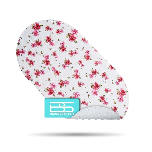 Brandsseller Inserto antiscivolo per vasca da bagno 70x36 cm – PVC con ventose, lavabile, antibatterico e antimuffa – base sicura per vasca – Disegno di Rose