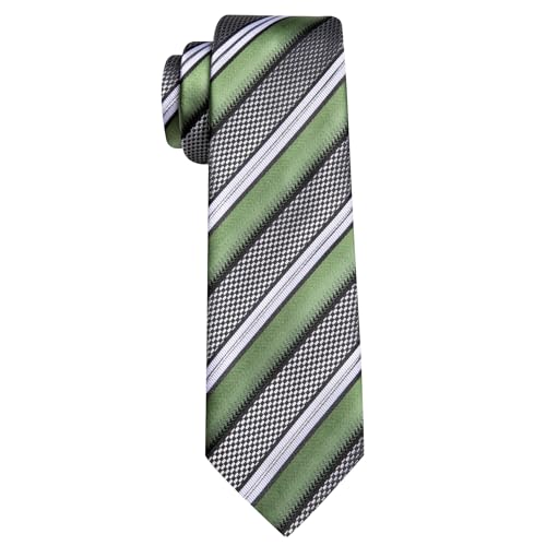 Image of Barry.Wang Mens Tie Set Plaid Check Neckties Formal Business Wedding Luxury Pocket Square Cufflinks