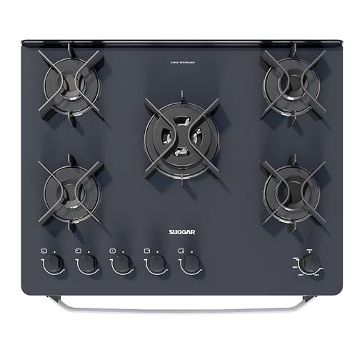 SUGGAR FOGÃO MAX GLASS BRANCO MESA DE VIDRO 5 BOCAS TRIPLA CHAMA TREMPE 6 APOIOS ACENDIMENTO AUTOMÁTICO FGVMG510BR - Imagem 8