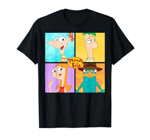 T-shirt Disney Phineas and Ferb Character Box Up en coton col rond pour ado et adulte