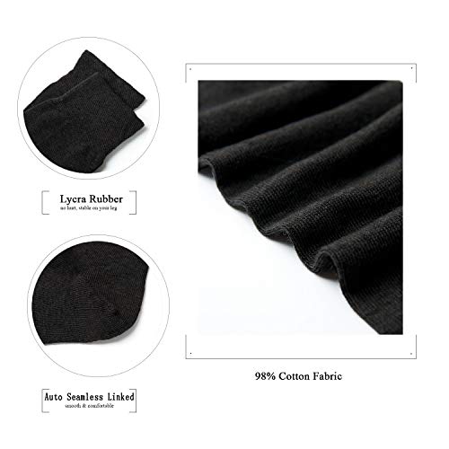 7DayOtter 98% Cotton Rich Dress Socks for Business Mens Womens Casual Socks 6Pack