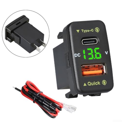Cargador de coche USB rápido con medidor de voltaje digital para móvil y GPS 4
