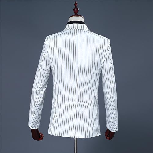 Men's Casual Pinstripe Sport Coats Classic Slim Fit Business Blazer Soft Notch Lapel Regular Fit Suit4