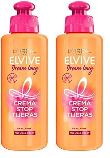 L'Oreal Paris Elvive Dream Long Crema Stop Tijeras, para cabellos dañados - 200 ml (Paquete de 2)