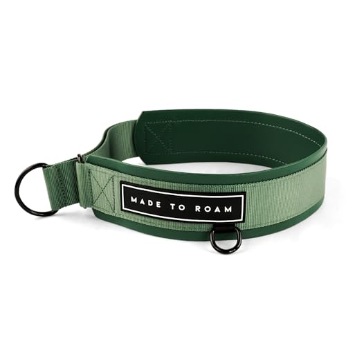 MADE TO ROAM Premium Everyday Dog Collar - Martingale Style No Pull Vegan Leather Collar, Heavy Duty...