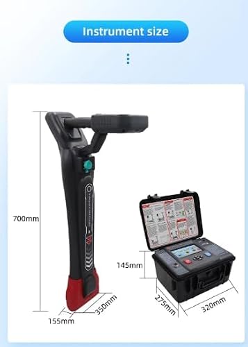 VTSYIQI Underground Cable Locator Kit Underground Utility Locating Equipment with 65.8 Feet Deep 20 Cables Transmitter Receiver USB Interface for Drum Cables Drum Cable Machines Tools Manhole Tools