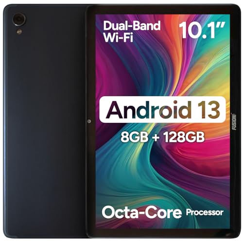 Image of Fusion5 10.1 inch Android Tablet with Octa-core Processor - Android 13, 8GB RAM 128GB Storage, Full HD, 10 Inch, Touchscreen, Dual-Band WiFi, Dual Cameras, USB Type C, Fast Charging, Slim & Stylish