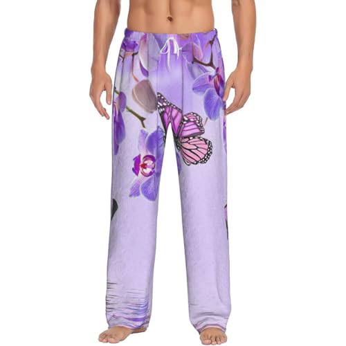 Pantalon de pyjama en flanelle homme violet chaud et polaire douce homewear