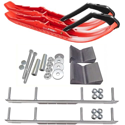 C&A Pro Red TMX Snowmobile Skis w/ 7.5