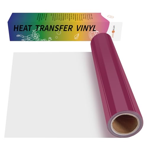 Image of HTVRONT Heat Transfer Vinyl Maroon HTV Rolls - 12 inch x 15ft Maroon Iron on Vinyl for All Cutting Machines, Maroon HTV Vinyl for Shirts - Easy to Cut & Weed for Heat Vinyl Design