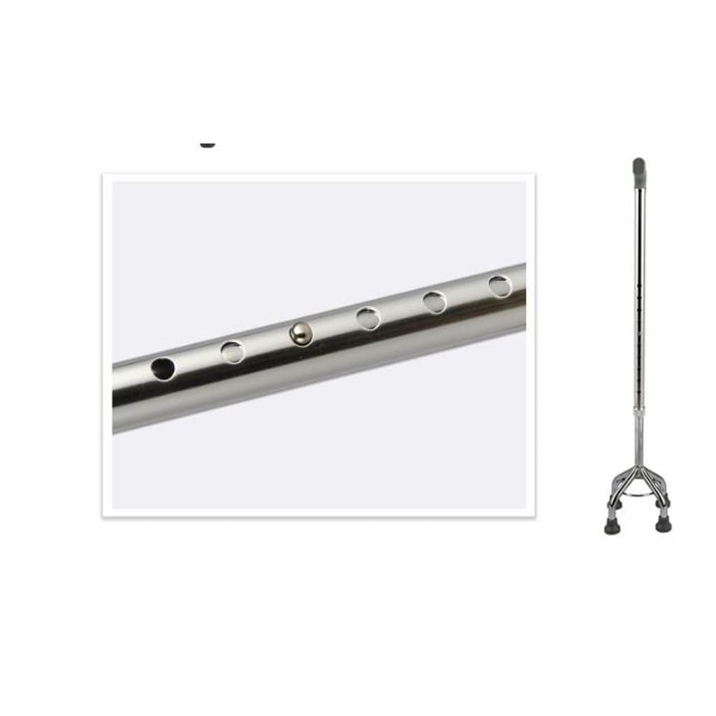 Bastone telescopico Multifunzionale Leggero e Portatile per Anziani, Regolabile in Altezza, a Quattro Gambe, galvanizzato.