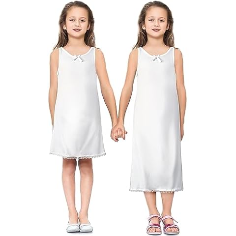 Toulite Girls White Slip Dress Cover