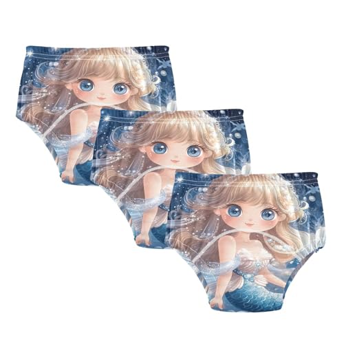 Coikll Cute Mermaid Princess Toddler Training Underwear Waterproof Baby Pee Pants -4T