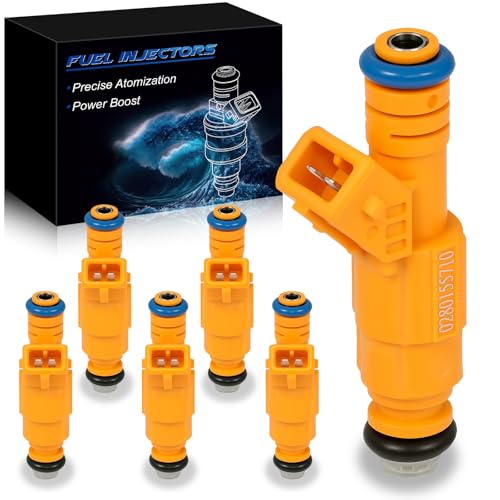 YZHIDIANF Upgraded Fuel Injectors 0280155710 Fit For:-Jeep Wrangler Cherokee Grand Cherokee Comanche 4.0L 4 Holes 1987 1988 1989 1990 1991 1992 1993 1994 1995 1996 1997 1998 (6 PCS)