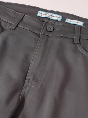 Image of The Indian Garage Co Men Mid-Rise Stretchable Regular Fit Chinos