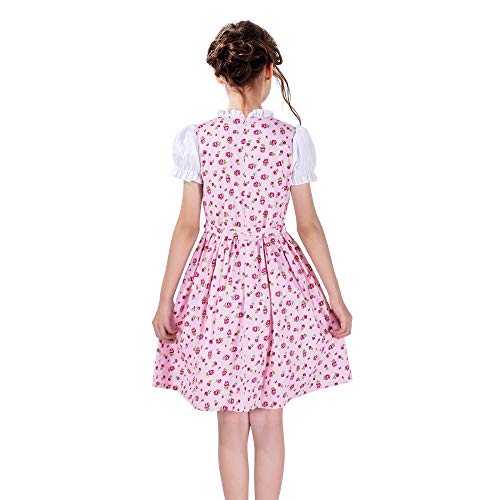 Sunny Fashion Girls German Dirndl Dress S for Bavarian Oktoberfest Vintage Pink Age 6-12 Years