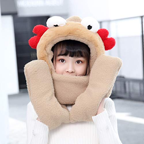 Conjunto 3 en 1 para niños de gorro bufanda y guantes con forro polar 3