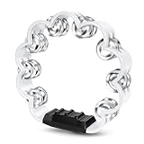 Flexzion Flower Tamburin – 20,3 cm (8 Zoll) Handschlaginstrument mit Metallschellen und ergonomischem Griff – kleine Tamburine für Erwachsene, Kinder, Kirche, Partys und Musikveranstaltungen (weiß)