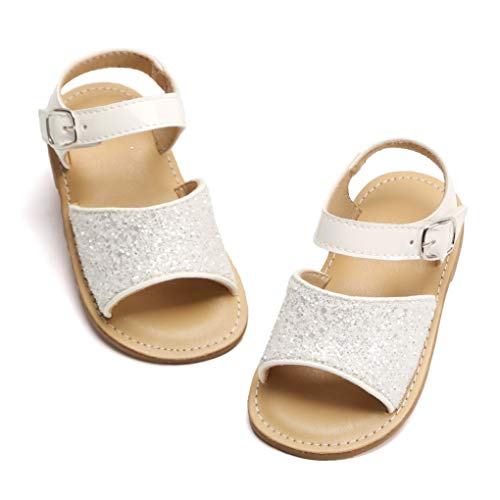 Image of Felix & Flora Toddler Girl Sandals - Little Girl Easter Dress Shoes Lightweight Open Toe Beach Holiday Flats