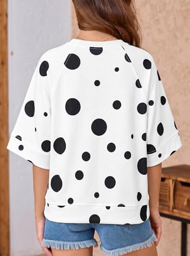 Image of Tankaneo Womens Oversized Half Sleeve T-Shirts Crew Neck Boxy Basic Tees Tops Summer Casual Loose Fit Tunic Shirts